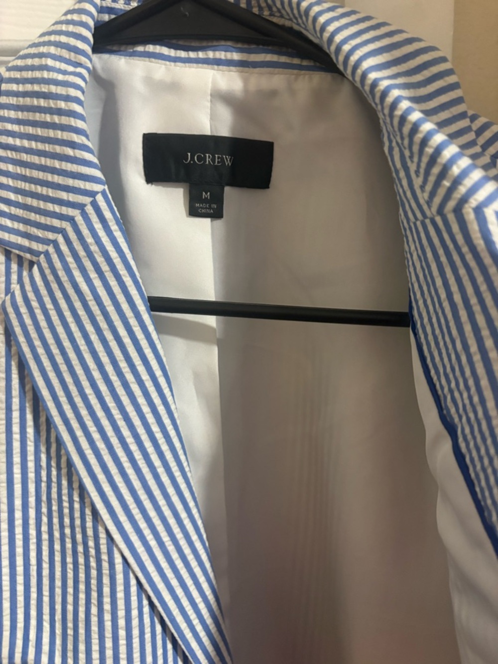 J. Crew Blue and White Striped Seersucker Blazer - Picture 3 of 3
